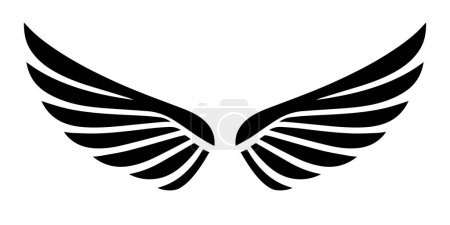 Photo for Wings icon. Wings symbol. Black icon of wings isolated on white background. Vector illustration. - Royalty Free Image