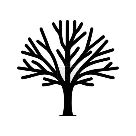 Photo for Tree icon. Tree symbol. Black icon of tree isolated on white background. Vector illustration. - Royalty Free Image