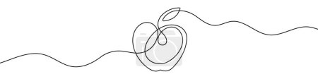 Photo for Continuous editable line drawing of apple shape. One line drawing background. Vector illustration. Single line apple icon. - Royalty Free Image
