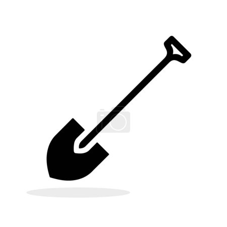 Photo for Shovel icon. Shovel symbol. Black icon of shovel isolated on white background. Vector illustration. - Royalty Free Image