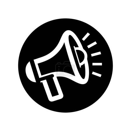 Photo for Megaphone icon. Speaker symbol. Black icon of megaphone isolated on white background. Vector illustration. - Royalty Free Image