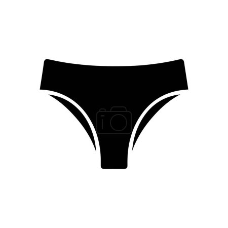 Photo for Women's panties icon. Women's panties symbol. Black icon of panties isolated on white background. Vector illustration. - Royalty Free Image