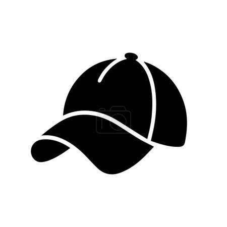 Photo for Baseball cap icon. Symbol of baseball cap. Black baseball cap icon isolated on white background. Vector illustration. - Royalty Free Image