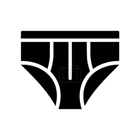 Photo for Men's underpants icon. Symbol of men's underpants. Black panties icon isolated on white background. Vector illustration. - Royalty Free Image