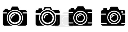 Photo for Camera icon. Set of photo camera symbols. Black icon of camera isolated on white background. Vector illustration. - Royalty Free Image