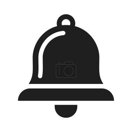 Photo for Bell icon. Bell symbol. Black icon of bell isolated on white background. Vector illustration. - Royalty Free Image