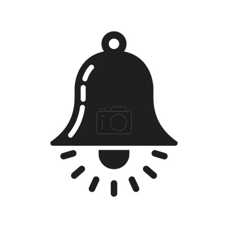 Photo for Bell icon. Bell symbol. Black icon of bell isolated on white background. Vector illustration. - Royalty Free Image
