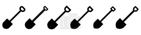 Photo for Shovel icons set. Shovel symbol. Black icon of shovel isolated on white background. Vector illustration. - Royalty Free Image