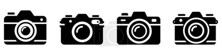 Photo for Camera icon. Set of photo camera symbols. Black icon of camera isolated on white background. Vector illustration. - Royalty Free Image