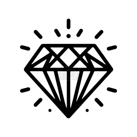 Photo for Diamond icon. Diamond linear symbol. Black diamond silhouette isolated on white background. Vector illustration. - Royalty Free Image