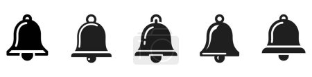 Photo for Bell icons set. Bell symbol. Black icon of bell isolated on white background. Vector illustration. - Royalty Free Image