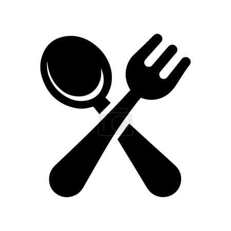 Photo for Baby cutlery icon. Black and white silhouette of a baby fork and spoon. Vector illustration. - Royalty Free Image
