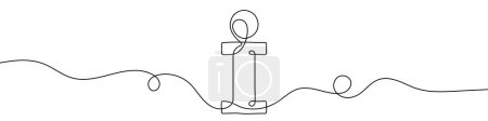 Continuous editable drawing of information symbol. One line drawing background. Vector illustration. Information symbol in one line style.