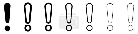Photo for Exclamation marks. Set of black and white linear exclamation marks. Vector illustration. - Royalty Free Image