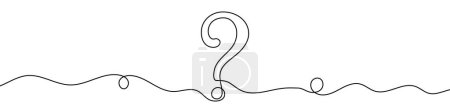 Photo for Continuous editable drawing of question mark. One line drawing background. Vector illustration. Question mark in one line style. - Royalty Free Image