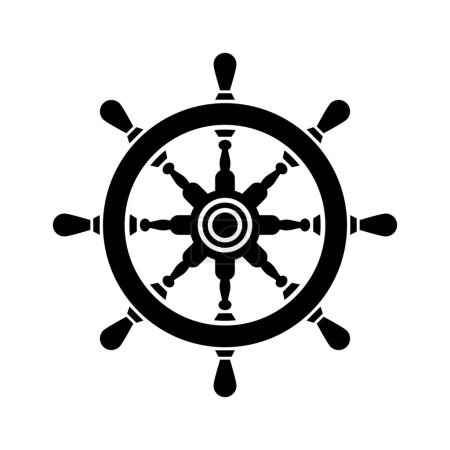 Photo for Ship steering wheel icon. Ship's wheel. Steering wheel. Boat steering wheel icon in flat style. Vector illustration. - Royalty Free Image