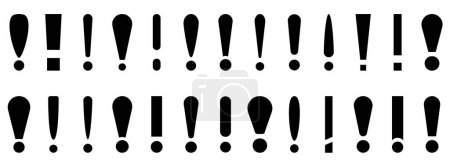 Photo for Exclamation marks. Big set of black and white exclamation marks. Vector illustration. - Royalty Free Image