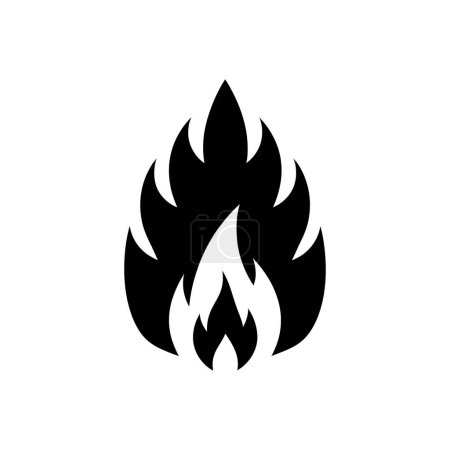 Photo for Fire icon. Black symbol of flame. Campfire isolated icon. Vector illustration. - Royalty Free Image