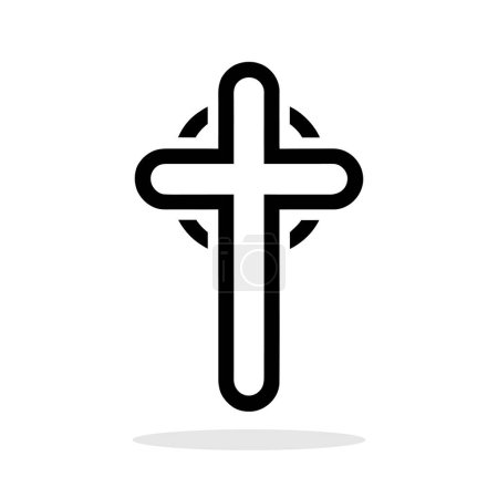 Photo for Christian cross icon. Black religious cross symbol isolated on white background. Vector illustration. - Royalty Free Image