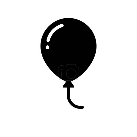 Photo for Balloon icon. Black symbol of rubber air balloon. Holiday symbol. Vector illustration. - Royalty Free Image