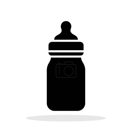 Photo for Baby bottle icon. Black baby milk bottle symbol on white background. Vector illustration. - Royalty Free Image