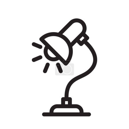 Photo for Desk lamp icon. Black linear symbol of desk lamp on white background. Vector illustration. - Royalty Free Image