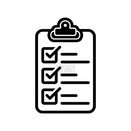 Photo for Checklist linear icon. Black symbol of checklist on white background. Vector illustration. - Royalty Free Image