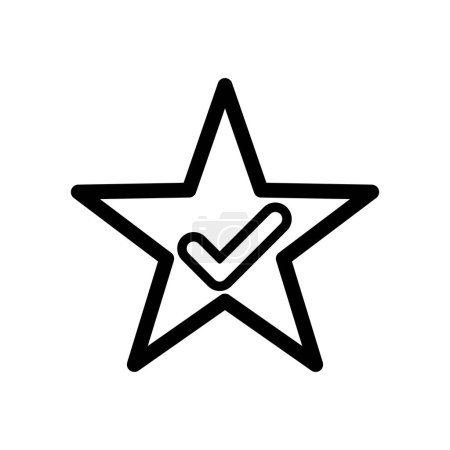 Photo for Star icon. Black star with a checkmark. Best review symbol. Vector illustration. - Royalty Free Image