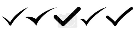 Photo for Checkmark. Set of checkmark icons. Black checkmark isolated on white. Vector illustration. - Royalty Free Image