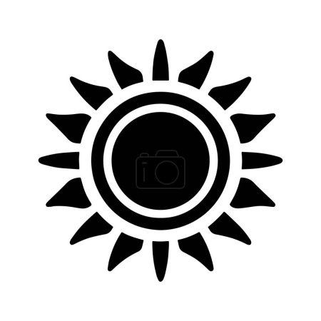 Photo for Sun icon. Black symbol of sun with rays. Vector illustration. - Royalty Free Image