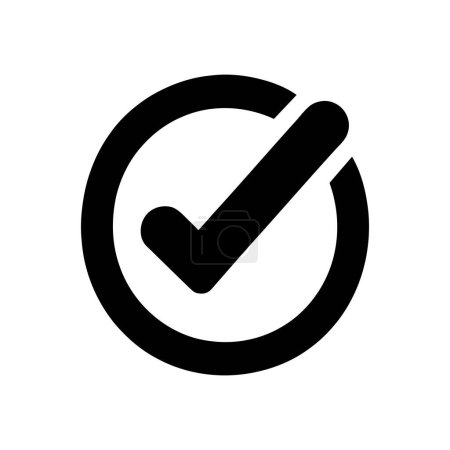 Photo for Checkmark icon. Black checkbox icon. Approved symbol. Vector illustration. - Royalty Free Image