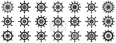 Photo for Ship steering wheel icon. Set of ships wheels. Steering wheel symbols. Boat steering wheel icon in flat style. Vector illustration. - Royalty Free Image