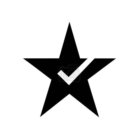 Photo for Star icon. Star with check mark. Black star icon on white background. Vector illustration - Royalty Free Image