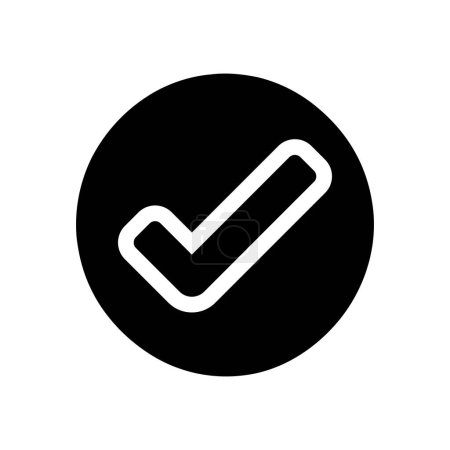 Photo for Check mark icon. Black check mark on white background. Vector illustration - Royalty Free Image