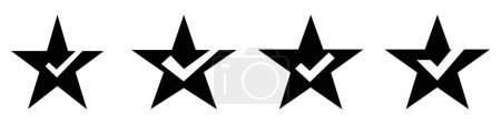 Photo for Star icon. Star with check mark. Set of star icons on white background. Vector illustration - Royalty Free Image