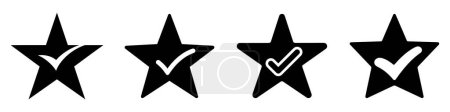Photo for Star icon. Star with check mark. Set of star icons on white background. Vector illustration - Royalty Free Image