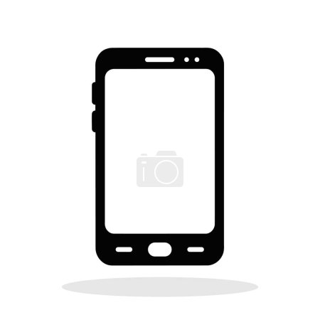 Photo for Smartphone icon. Black phone icon isolated on white background. Vector illustration - Royalty Free Image