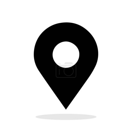 Photo for Map pin icon. Black map pin location icon isolated on white background. Map marker symbol. Vector illustration - Royalty Free Image