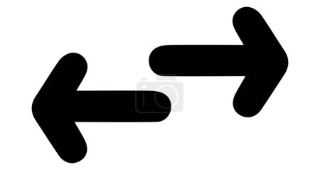 Photo for Arrow icon. Black right and left arrows isolated on white background. Vector illustration - Royalty Free Image