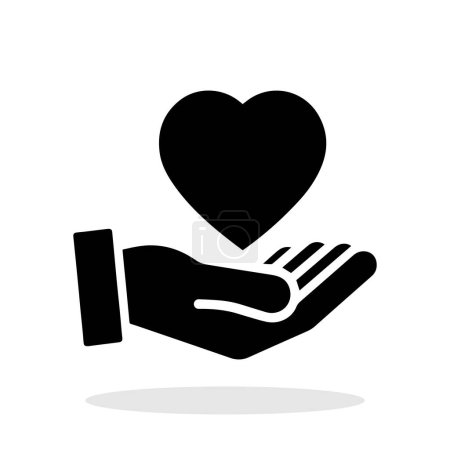 Photo for Heart in hand. Medical care icon in flat style. Hand holding heart icon. Vector illustration. - Royalty Free Image