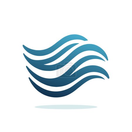 Photo for Sea wave icon. Blue waves on white background. Vacation symbol. Vector illustration - Royalty Free Image