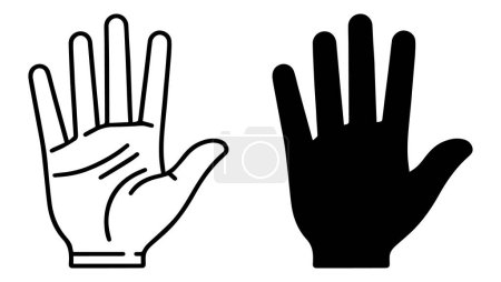 Photo for Hand icons set. Black silhouette of hand in flat style, isolated on a white background. Vector illustration. - Royalty Free Image