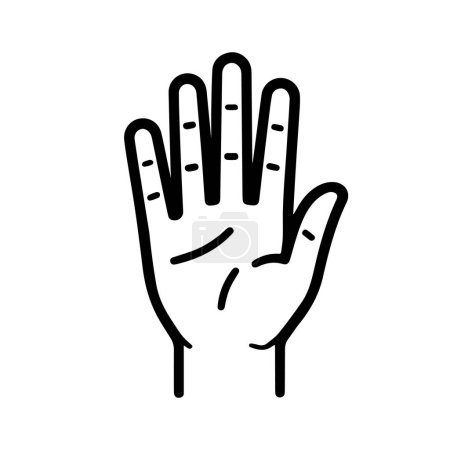 Photo for Hand icon. Black silhouette of hand in flat style, isolated on a white background. Vector illustration. - Royalty Free Image