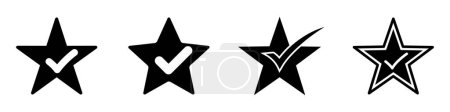 Photo for Star icons set. Black star with a checkmark. Best review symbol. Vector illustration. - Royalty Free Image