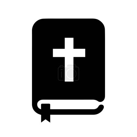 Photo for Bible icon. Black and white silhouette of a holy Bible. Religious symbol. Vector illustration. - Royalty Free Image