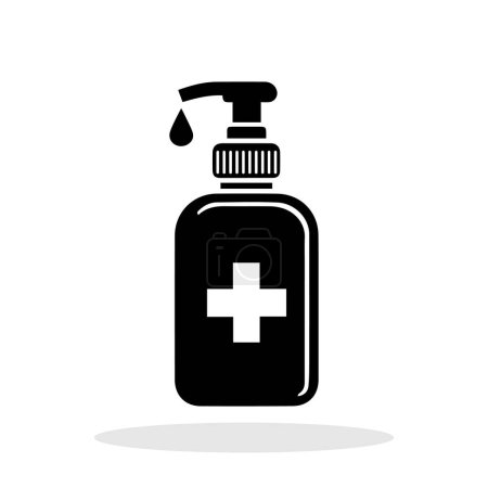 Photo for Liquid soap bottle icon. Hand gel icon. Black body soap icon isolated on white background. Vector illustration - Royalty Free Image