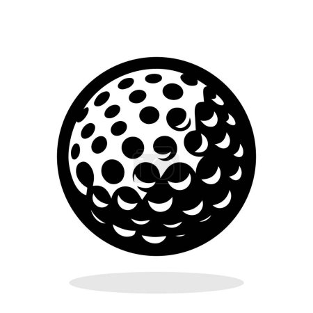 Photo for Golf ball icon. Black and white golf ball icon isolated on white background. Vector illustration - Royalty Free Image