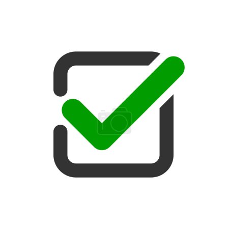 Photo for Check mark icon. Check box on white background. Vector illustration - Royalty Free Image