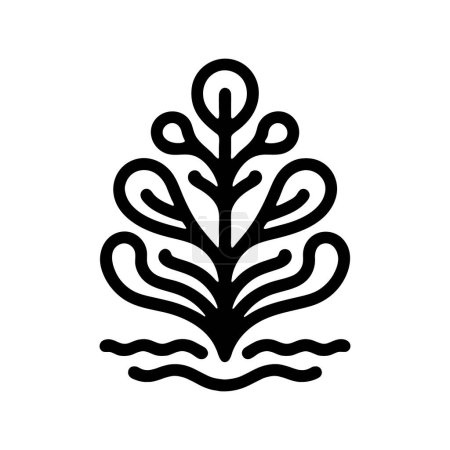 Photo for Seaweed icon. Black algae icon. Sea plants icon isolated on white background. Vector illustration - Royalty Free Image