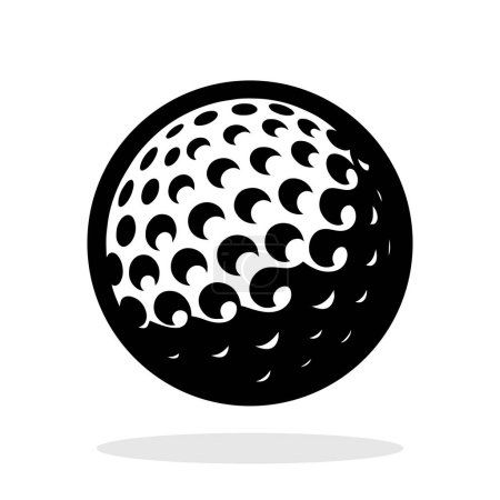 Photo for Golf ball icon. Black and white golf ball icon isolated on white background. Vector illustration - Royalty Free Image